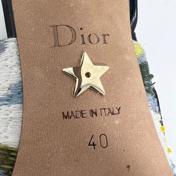 Dior Sweet D Beaded Embroidered Slingback Pumps with Leather Bow - Size 40 - Picture 8 of 10